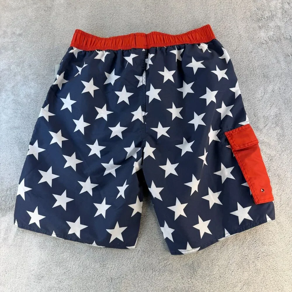 Stillwater Supply Co Swim Trunks Men M Vintage Y2K Deadstock USA Flag NWT